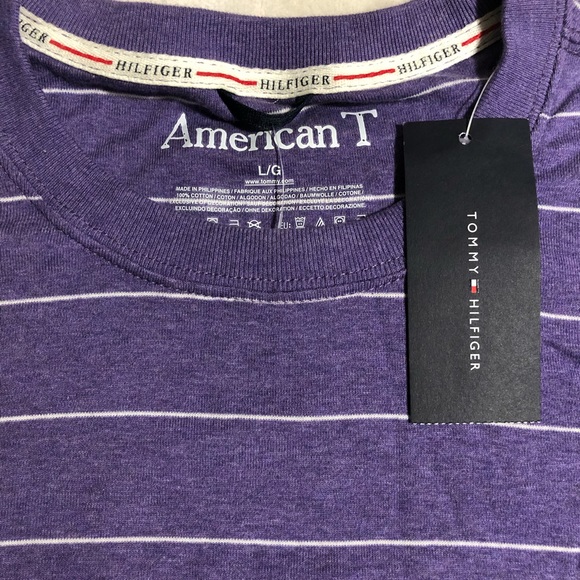 Fancy Tommy Hilfiger American lilac designer's top short sleeves crew neck - Picture 3 of 4